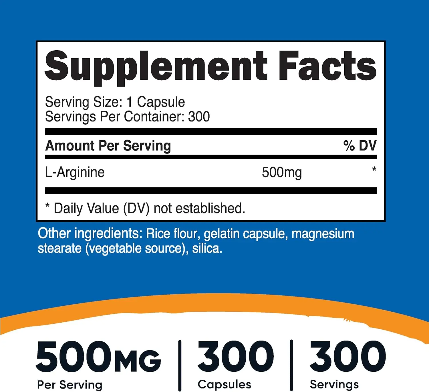 Nutricost L-Arginine 500mg Capsules